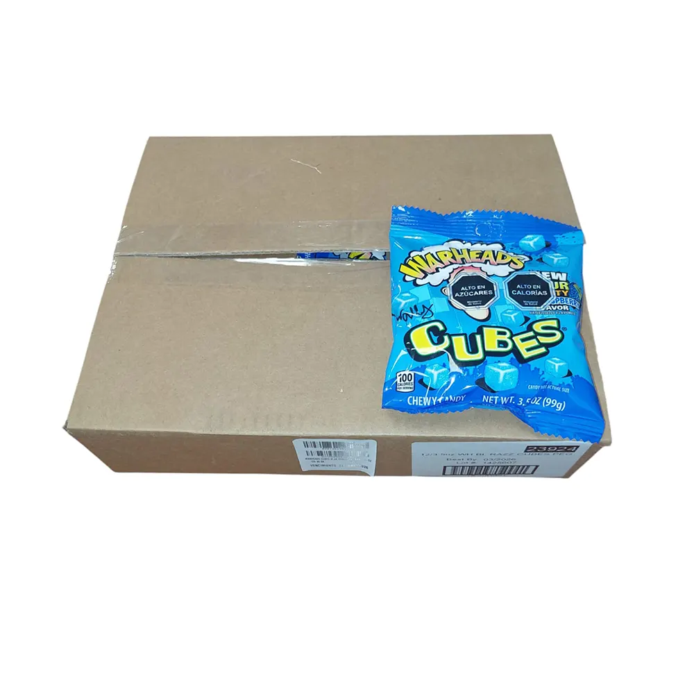 WARHEADS CUBES BLUE RASBERRY BAG 3.5OZ