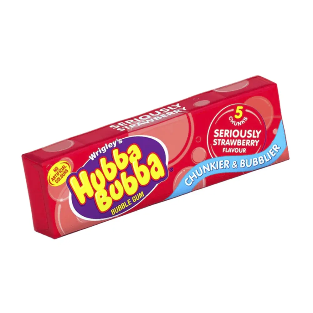 WRIGLEY'S HUBBA BUBBA SERIOUSLY STRAWBERRY CHUNKY & BUBBLY 20X35G - Imagen 2