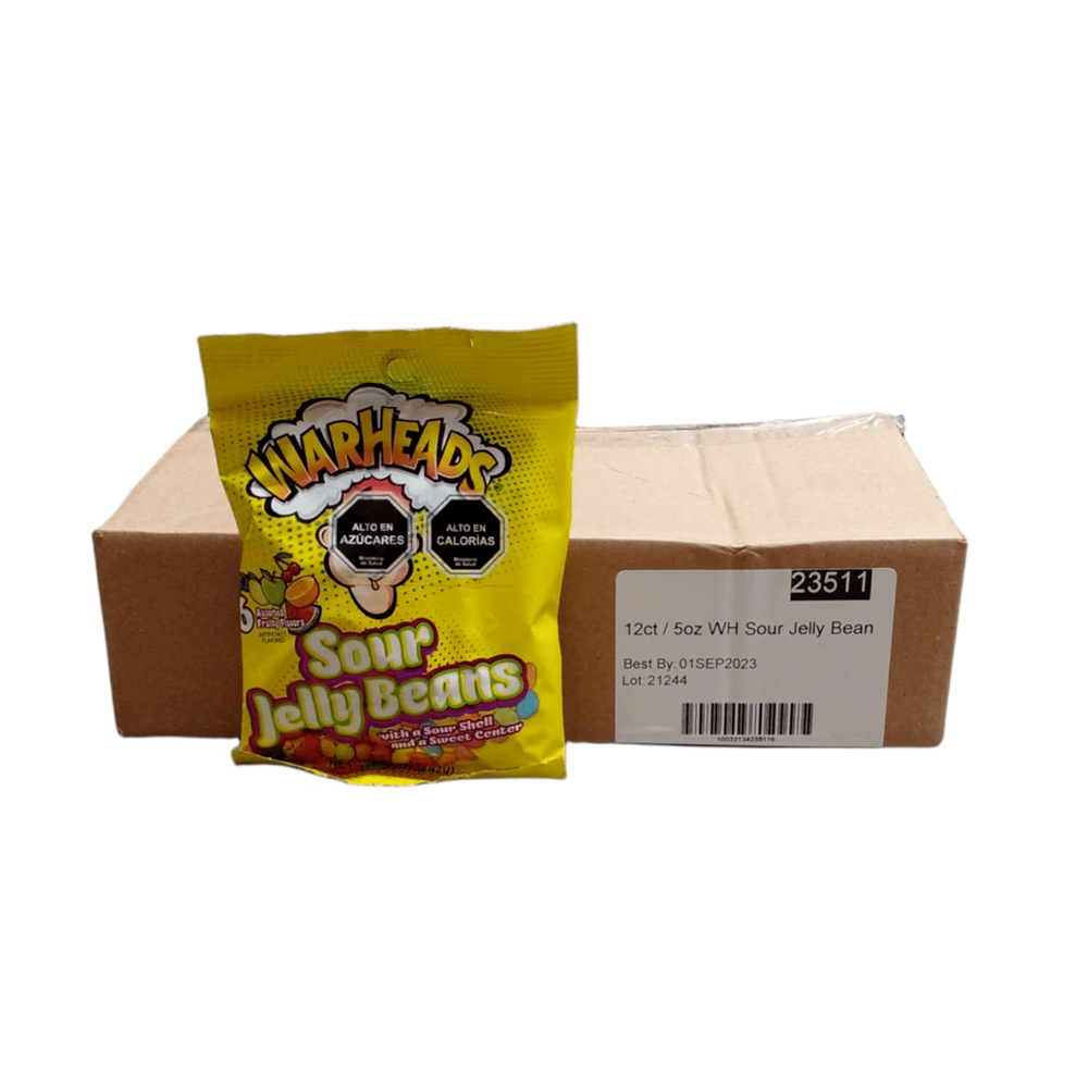 WARHEADS SOUR JELLY BEANS PEG BAG 5OZ