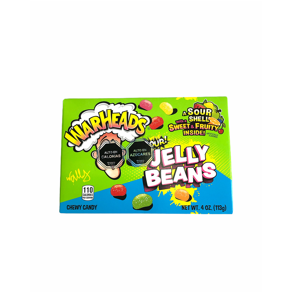 WARHEADS SOUR JELLY BEANS VIDEO BOX 4OZ