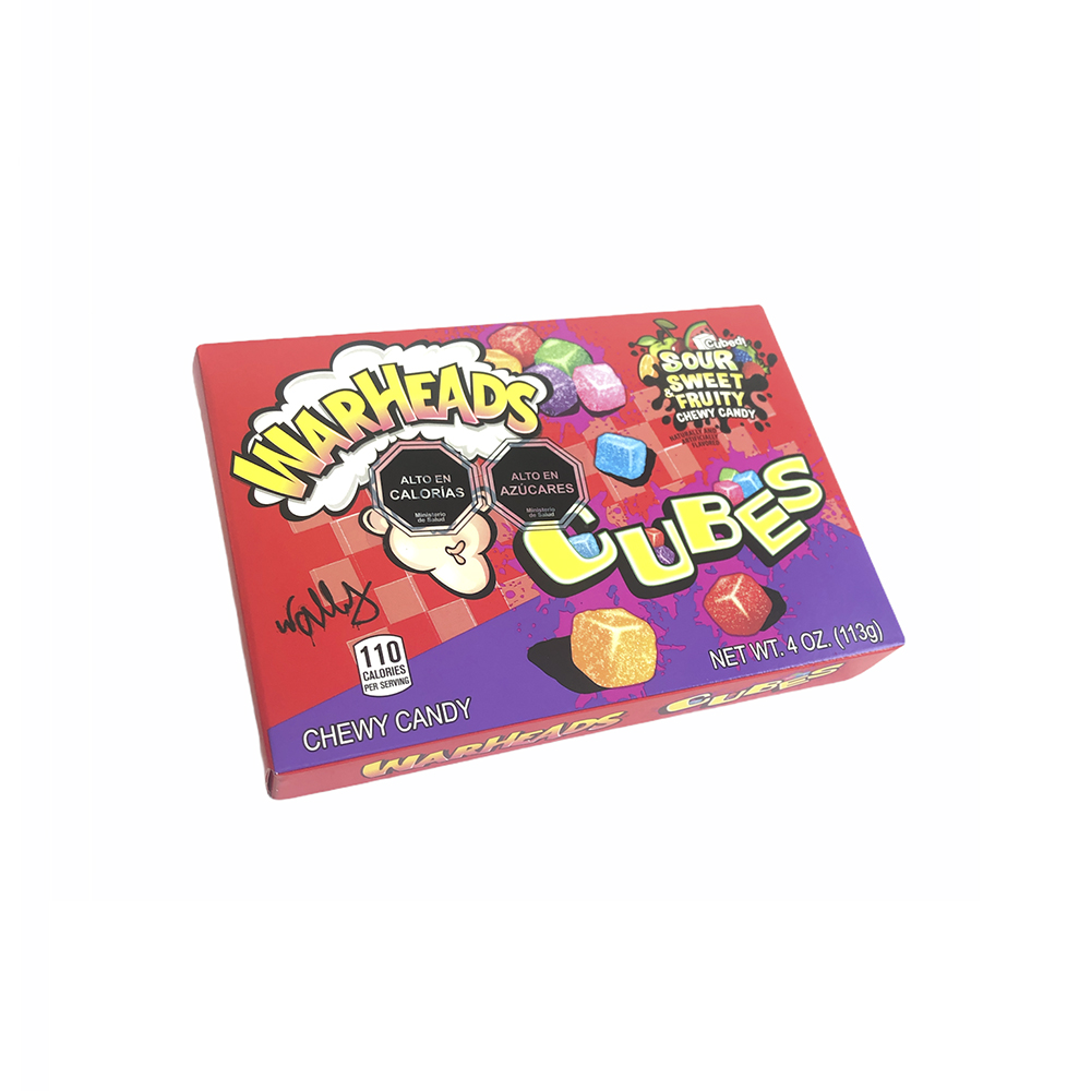 WARHEADS CHEWY CUBES VIDEO BOX 4OZ